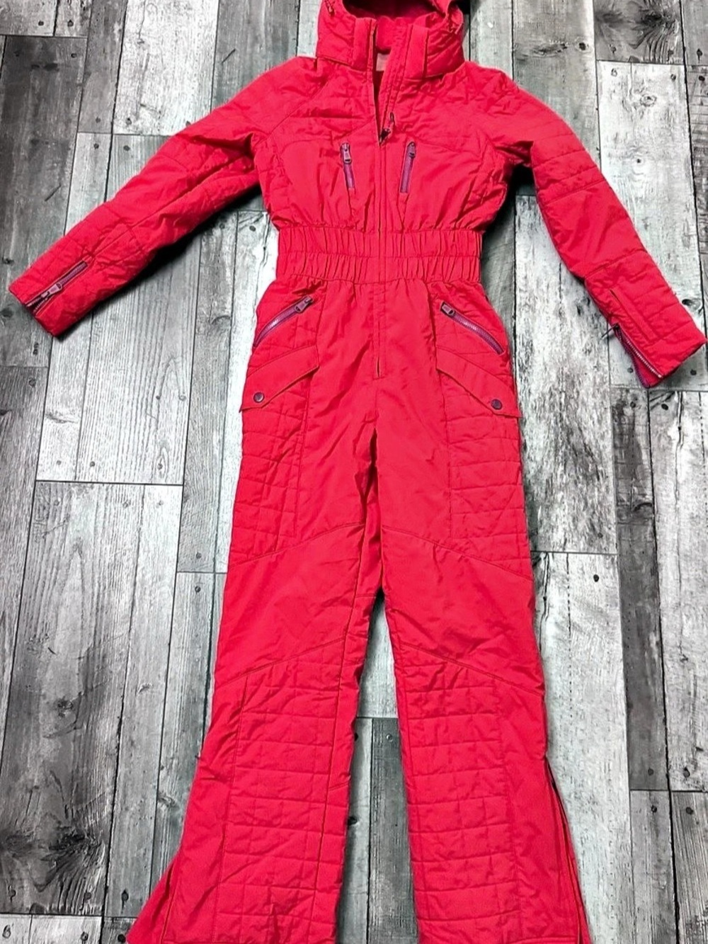 Free People Quilted Snow All Prepped Red Ski Outdoor Jumpsuit $548 XS